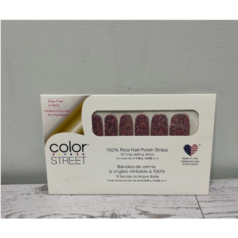 Color Street Real Nail Polish Strips 16 Count Pink Purple Glitter Sparkle New